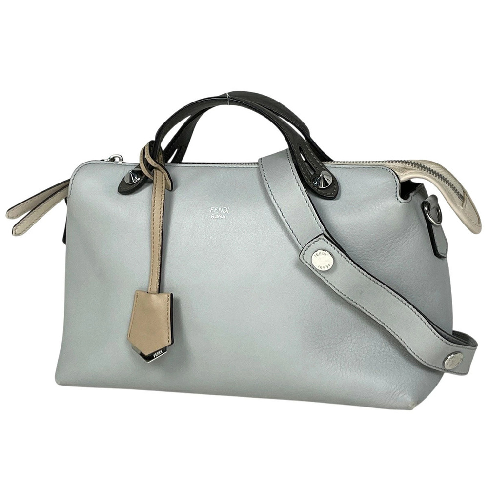 Fendi By The Way Shoulder Bag Handbag Leather Gray